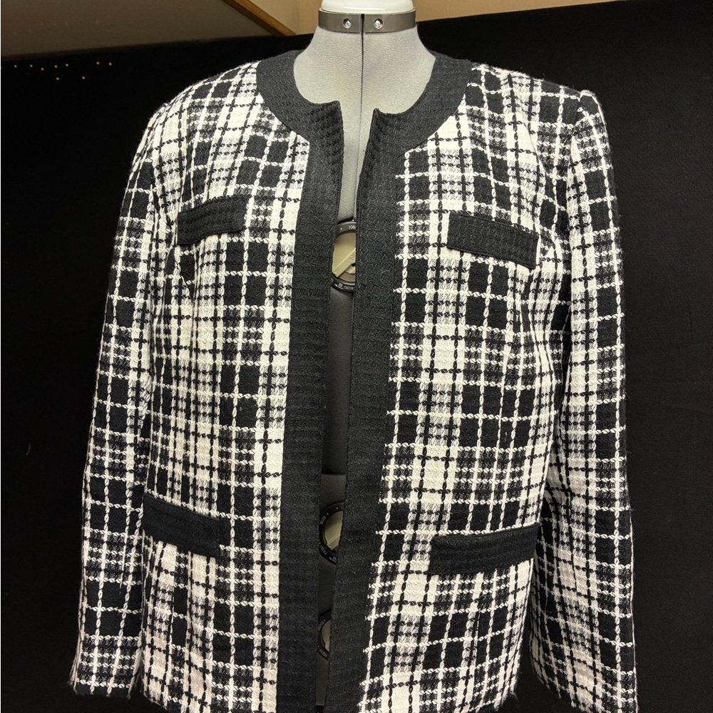 Southern Lady Checkered Black and White Blazer XL